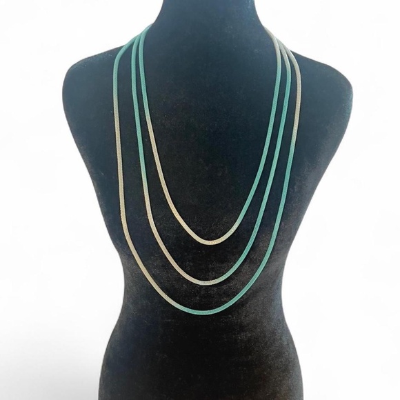 Jewelry - Titanium Necklace Set in Blended Mint Green and Silver